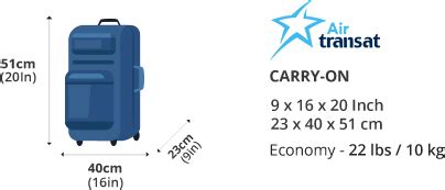 air transat checked baggage size